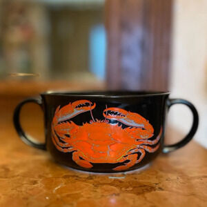 Vintage D.H.‎ Holmes Crab 2  Bowls Black RARE